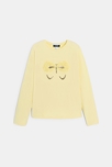 T-shirt manches longues motif papillon jaune Fille 1