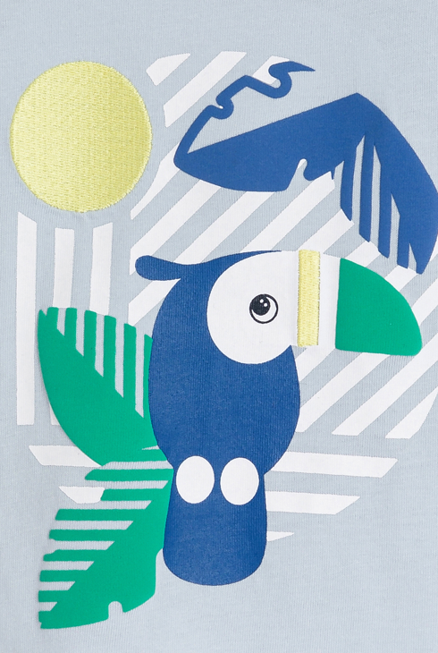 Blaues T-Shirt mit Tiermotiv Kleinkind Junge