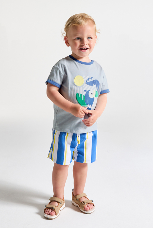 T-shirt animal bleu bébé garçon 1
