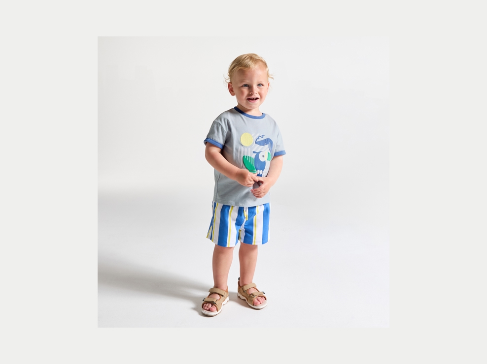 T-shirt animal bleu bébé garçon 1
