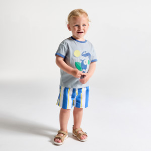 Blaues T-Shirt mit Tiermotiv Kleinkind Junge