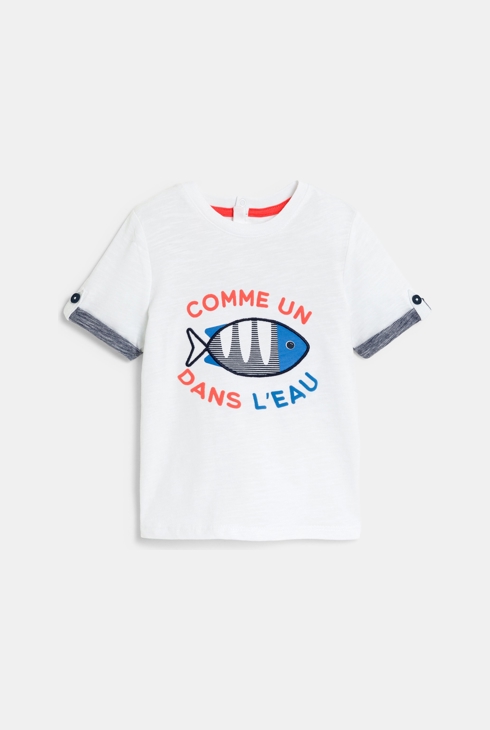 Weißes Fisch-T-Shirt Baby Jungen 1