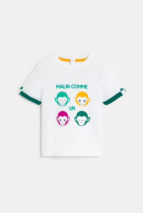 Weißes Affen-T-Shirt Baby Jungen 1