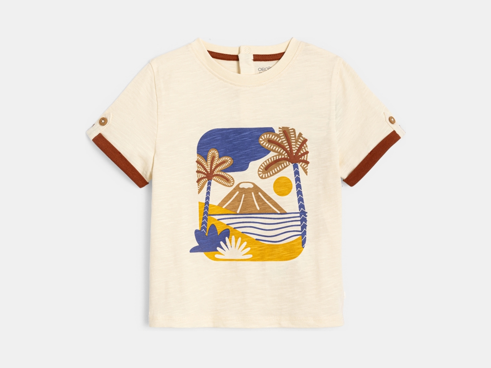 Gelbes T-Shirt mit Tiermotiv Kleinkind Junge 1