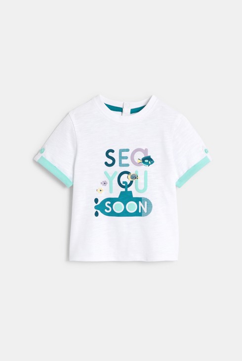 Fantovska bela majica s sporočilom za dojenčke 2