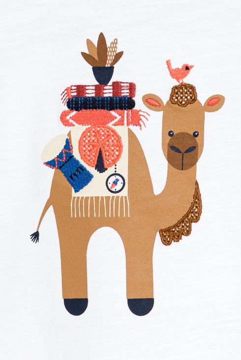 T-shirt dromadaire blanc bébé garçon 2