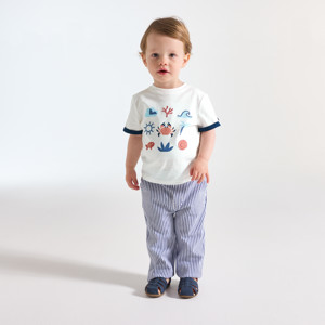 Weißes T-Shirt mit Krabbenmotiv Kleinkind Junge