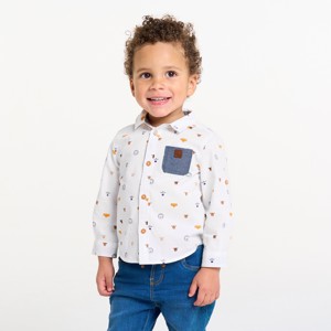 Baby boy's adaptable white animal print shirt 1