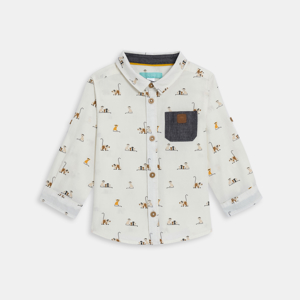 Baby boy's adaptable white animal print shirt 1