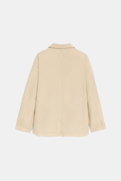 Veste de costume en coton et lin beige Garçon