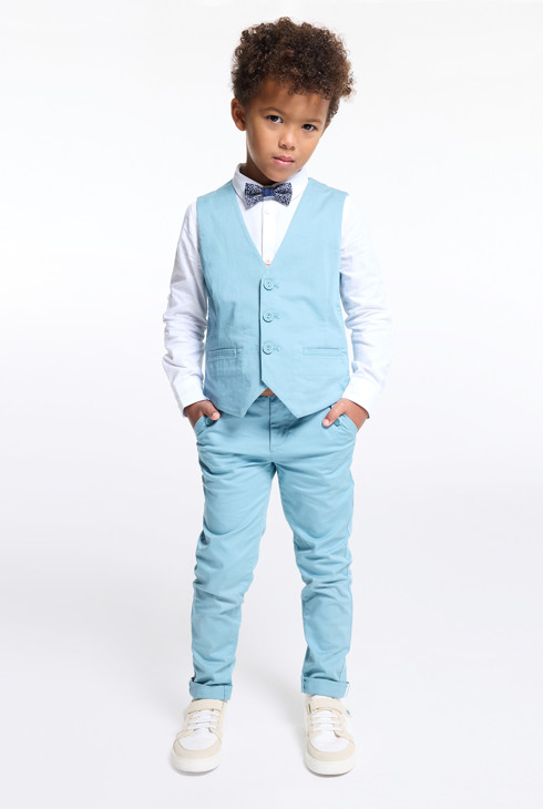 Blaues Leinensacko für Jungen 1