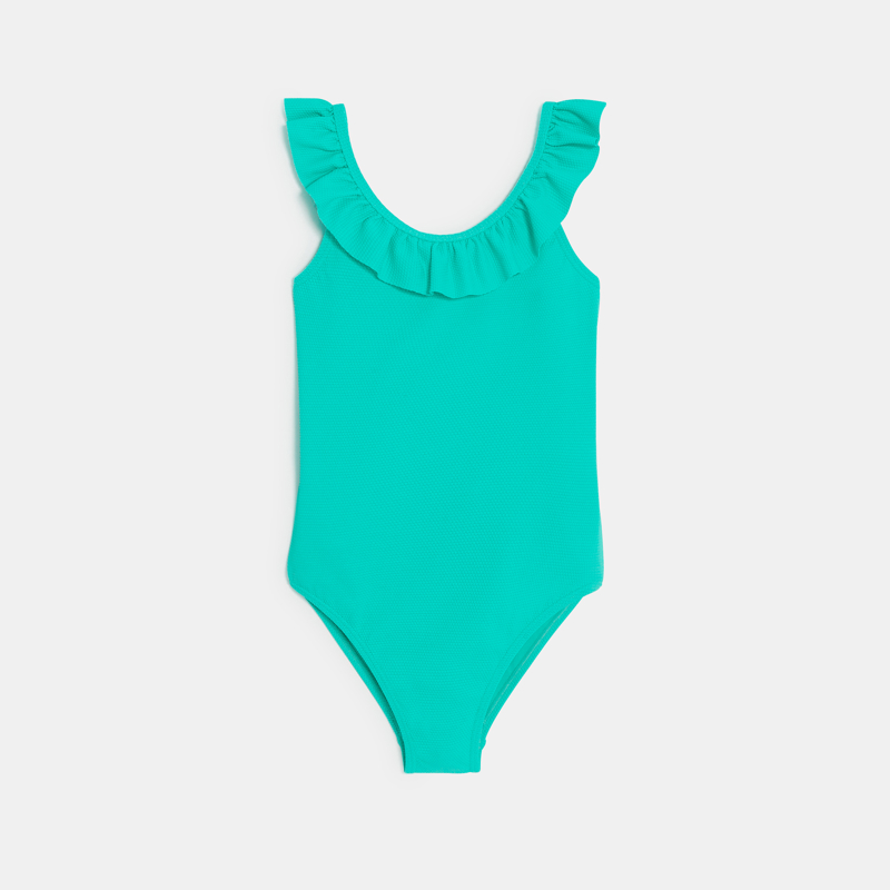 Maillot de bain 1 pièce uni bleu Fille - 8A