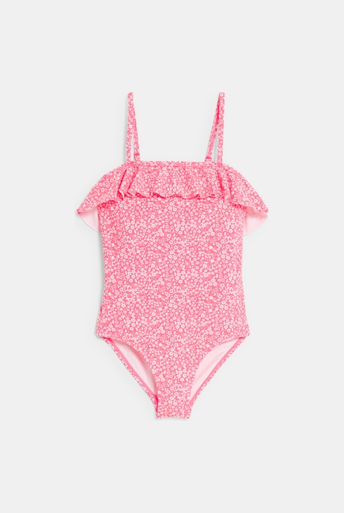 Costume intero rosa stampato Bambina 1