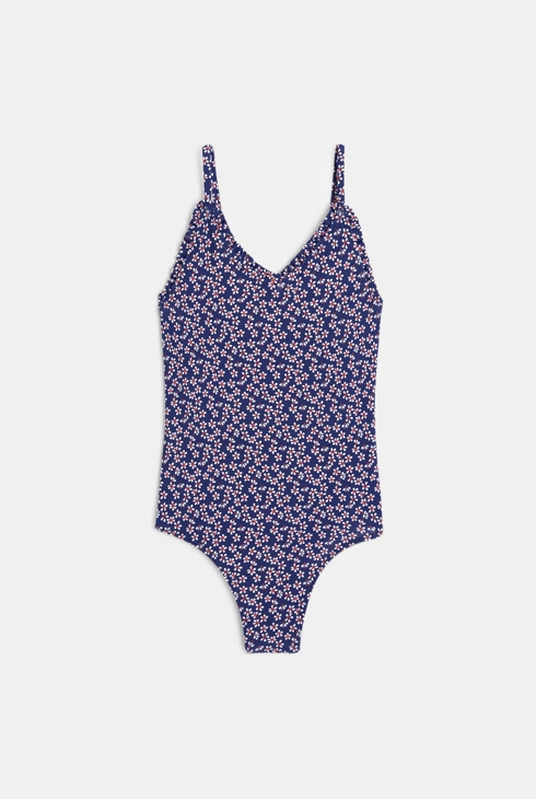 Maillot de bain 1 pièce imprimé bleu Fille 1