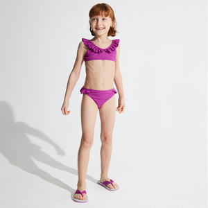 Girls' purple ruffle bikini 1