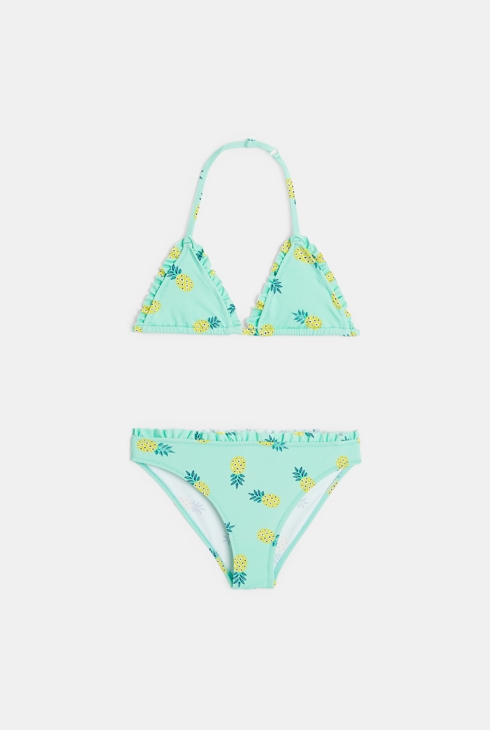 Maillot de bain 2 pièces imprimé ananas vert Fille 1