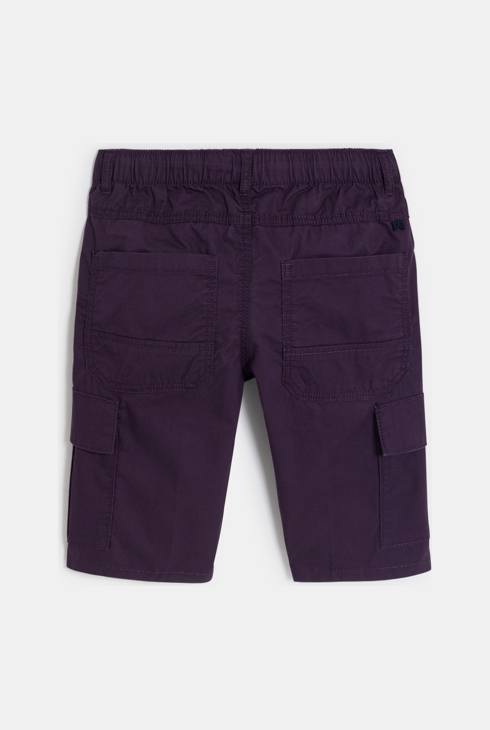 Bermuda cargo en toile violet Garçon