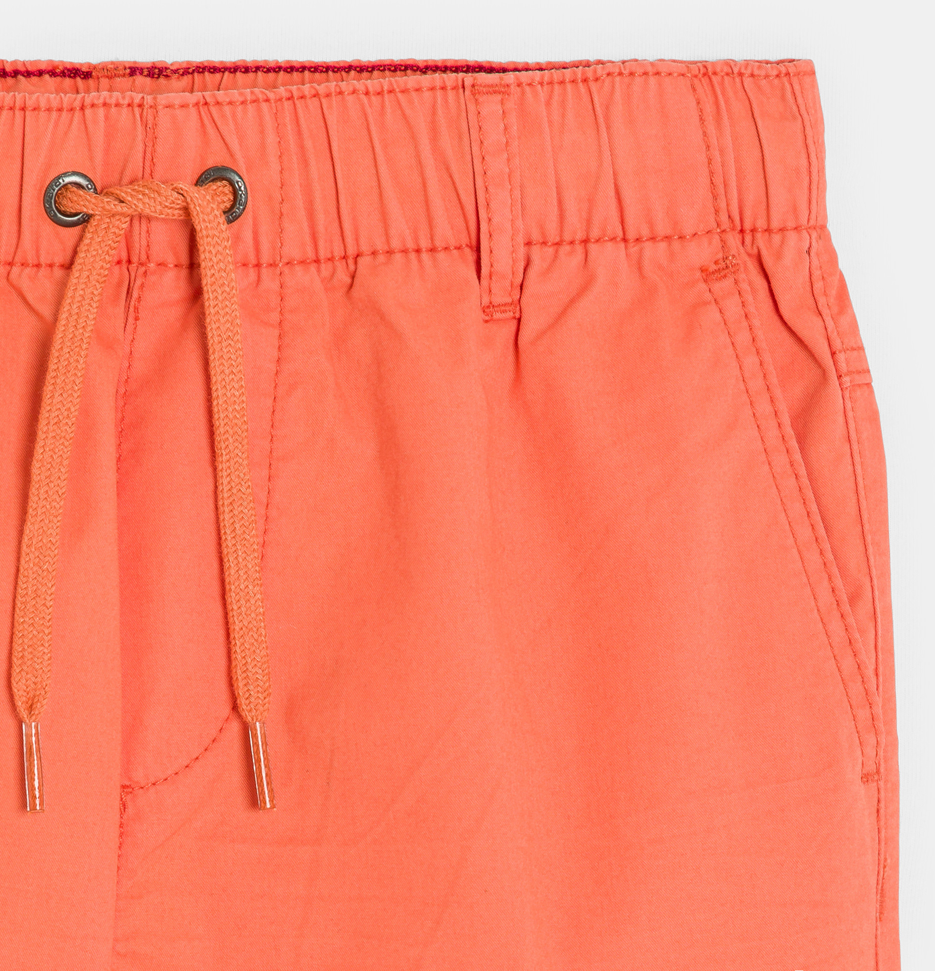 Orangefarbene Cargo-Bermudas aus Stoff für Jungen 2