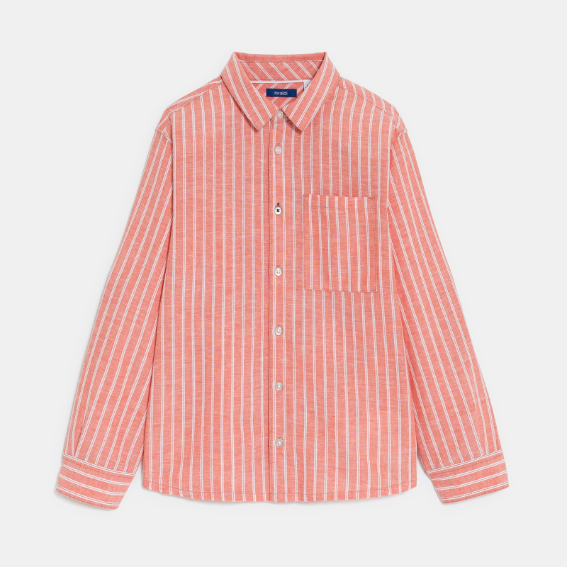 OKAIDI - Chemise rayée en lin orange Garçon - Garcon,Garcon