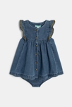Robe en denim doux bleu bébé fille