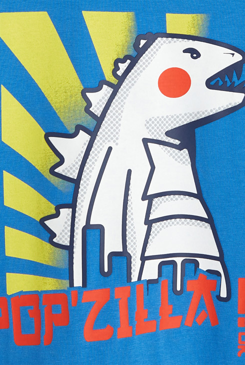 T-shirt manches courtes motif dinosaure bleu Garçon 2