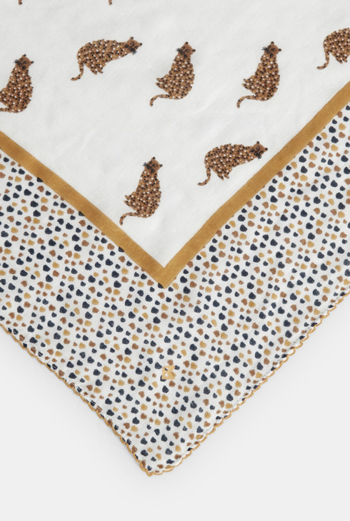Dekliški kvadratni šal z leopardjim motivom 2