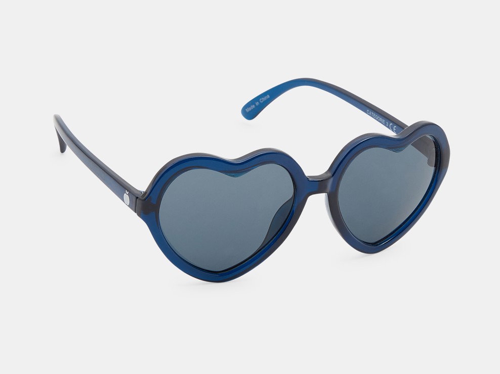 Blaue Sonnenbrille in Herzform für Mädchen 1