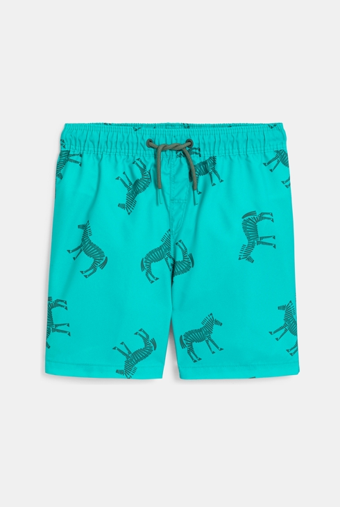 Short de bain imprimé zèbre bleu Garçon
