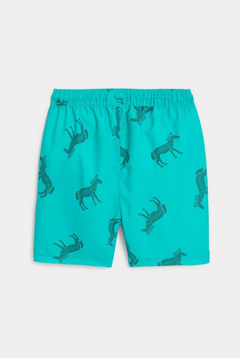 Short de bain imprimé zèbre bleu Garçon