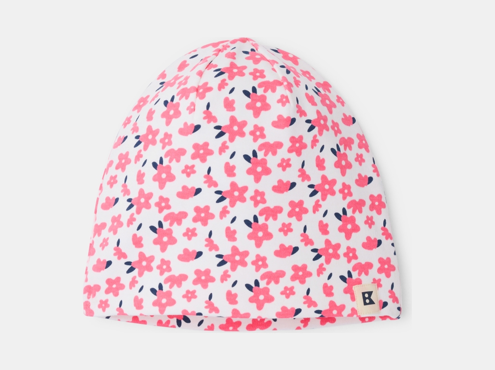 Bonnet fleurs rose Fille 1