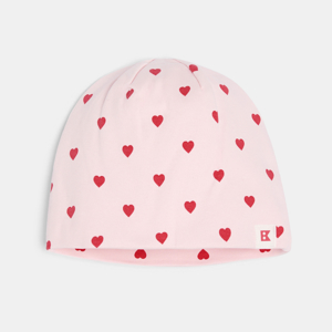 Bonnet rose cœur Fille