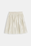 Jupe plissée en satin beige Fille 1