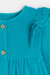 Kleid aus verspielter Baumwolle und grünes Kopfband Baby Mädchen 2