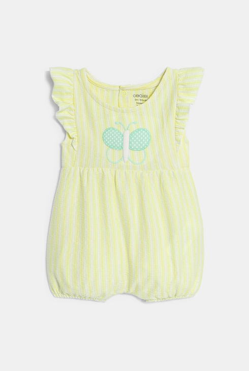 Combinaison courte papillon et body jaune bébé fille 2
