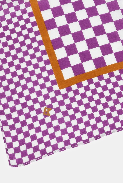 Kariertes Tuch in Blasslila für Mädchen 2