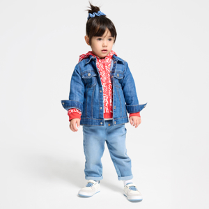 Veste en jean bleu bébé fille 1