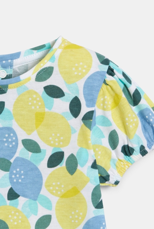T-shirt citrons bleu bébé fille