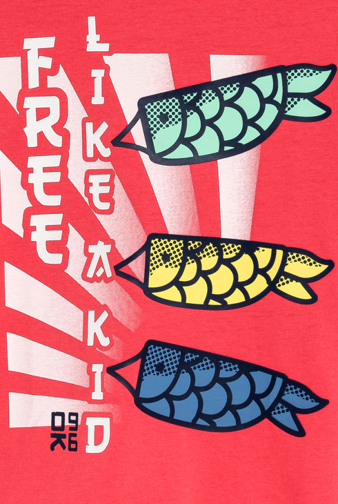 T-shirt motifs poissons cerfs-volants rose Fille 2