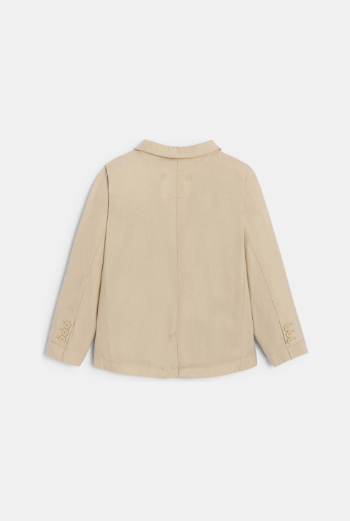 Veste chic coton et lin beige bébé garçon