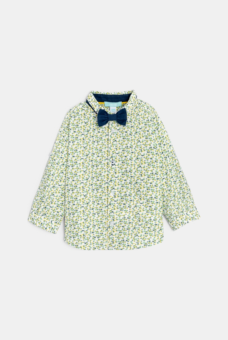 Chemise modulable fleurie jaune bébé garçon 1