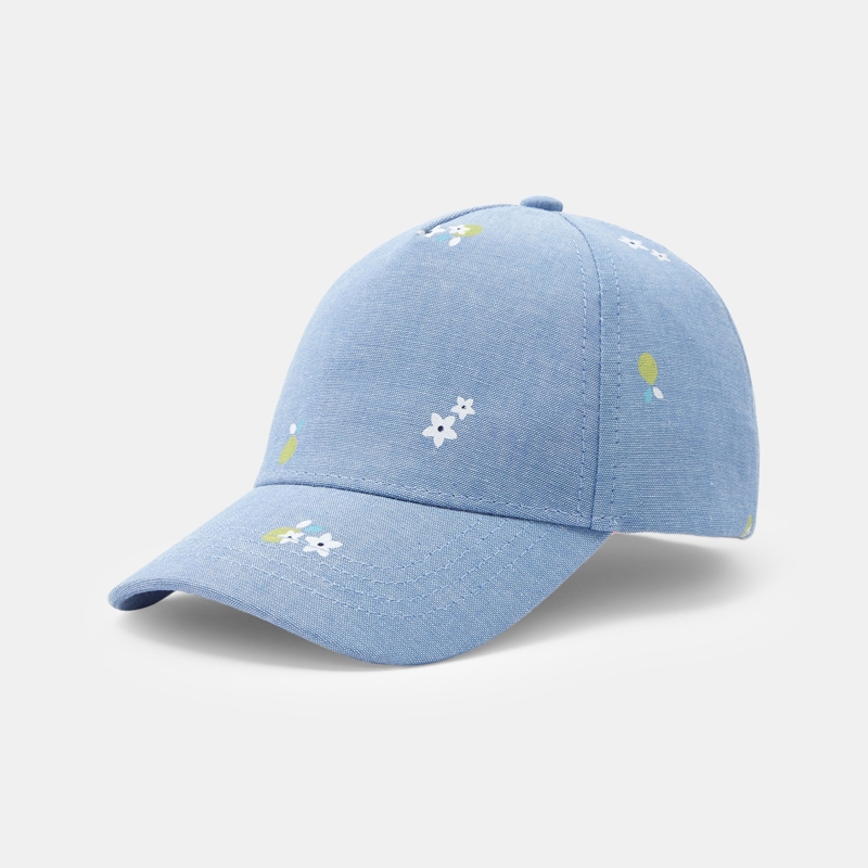 Blaue Babymütze mit Zitronenmotiv für Mädchen