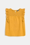 Gelbes T-Shirt mit Lochstickerei für Mädchen 2
