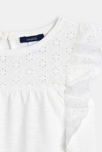 Camiseta con bordado inglés blanco para niña 3