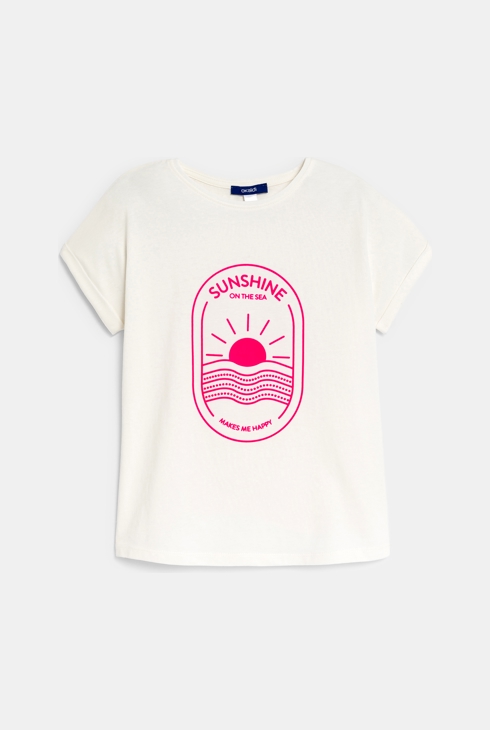 Dekliški bela majica s sporočilom 1