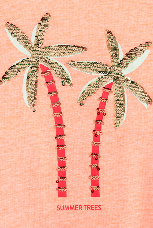 Dekliška rožnata majica s kratkimi rokavi s čarobnimi bleščicami 2