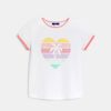 T-shirt motif cœur arc-en-ciel blanc Fille