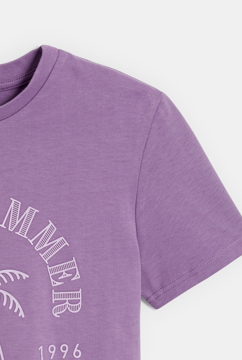 Dekliška kratka majica svetlo vijolične barve s sporočilom 2