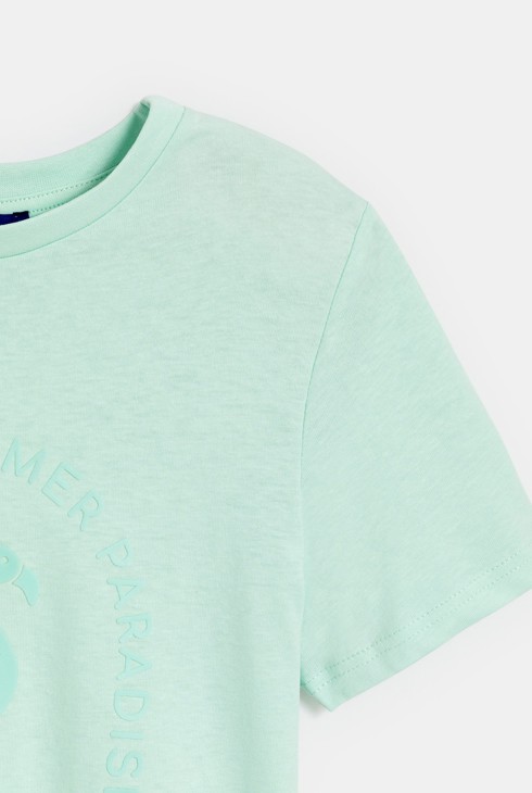 Dekliška kratka majica zelene barve s sporočilom 2