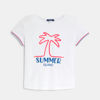 T-shirt motif palmier brodé blanc Fille