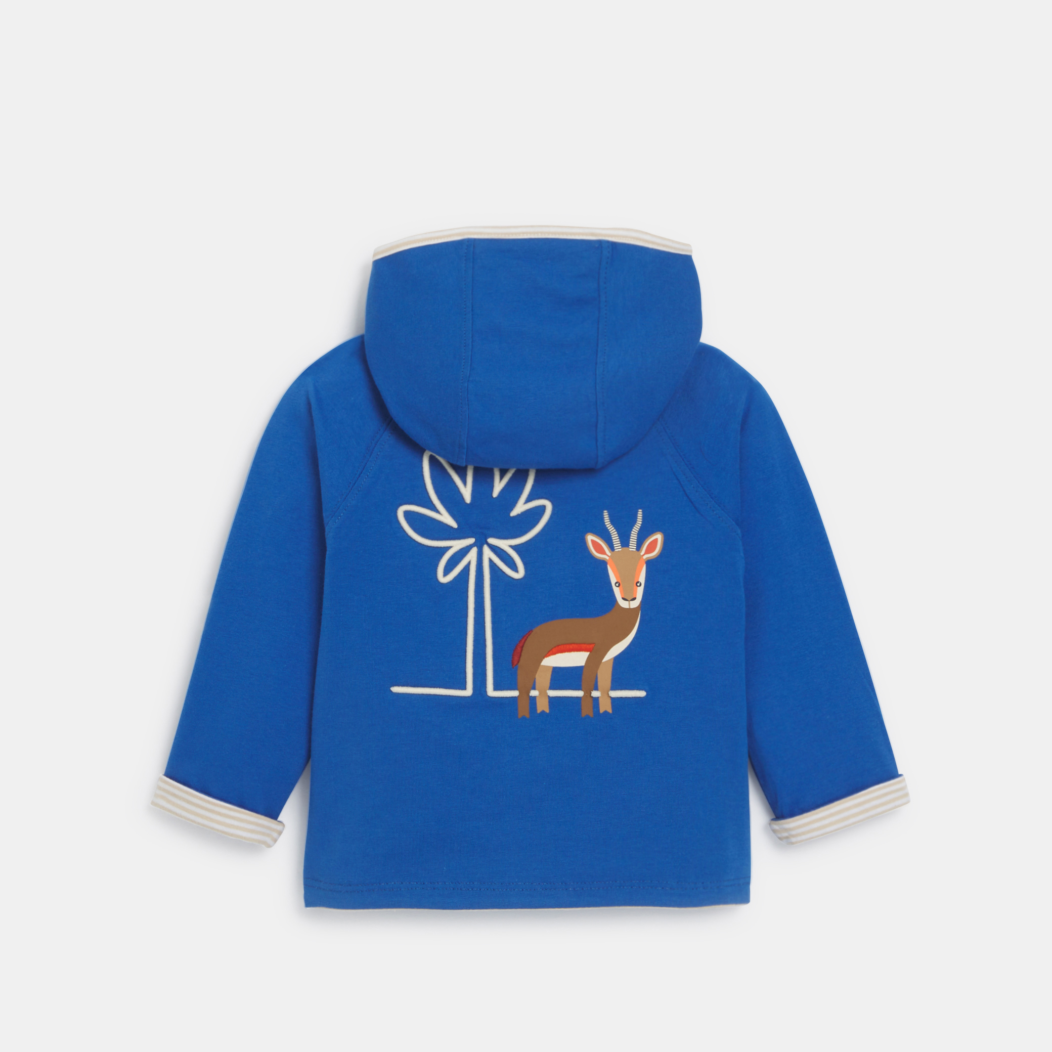 Baby boy's reversible blue knitted zip-up hoodie Okaïdi & Obaïbi